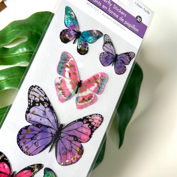 🆕 NEW 3D Self-Adhesive Butterfly Stickers with foil (7 pieces) - Picture 7 of 15
